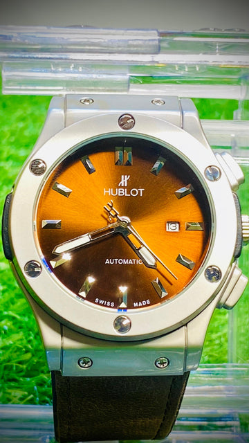 Hublot Men's Luxury Automatic Watch: Swiss-Made Movement, Stainless Steel & Sapphire Crystal, 100M Water Resistant, Modern Elegance